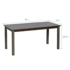 Tavolo rettangolare in legno massello 60x120 cm con gambe da 55 cm, mobili per bambini
