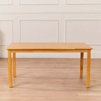 Tavolo rettangolare in legno massello 60x120 cm con gambe da 55 cm, mobili per bambini