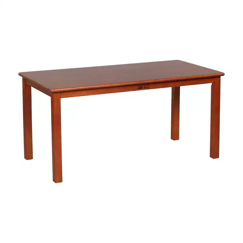 Tavolo rettangolare in legno massello 60x120 cm con gambe da 55 cm, mobili per bambini