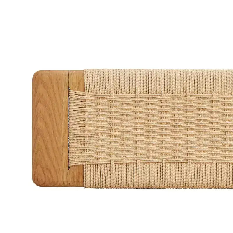 Panca Intrecciata, Panca da Pranzo in Legno Massello di Rovere con Design Rustico Intrecciato a Mano, Panca Lunga da Cucina per Sala da Pranzo, Camera da Letto, Ingresso, Bagno