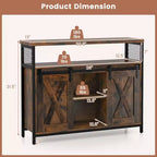Credenza Industriale con Ampio Piano d'Appoggio e Ripiani Regolabili