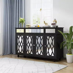 Credenza a 3 cassetti da 140 cm con mobile a specchio