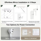 Specchio da parete rotondo a LED per bagno, dimmerabile a 3 temperature di colore