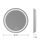 Specchio da parete rotondo a LED per bagno, dimmerabile a 3 temperature di colore
