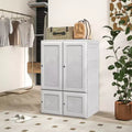 Armadio portatile, guardaroba pieghevole con scomparto a cubo, ante magnetiche, facile montaggio, bianco