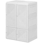 Armadio portatile, guardaroba pieghevole con scomparto a cubo, ante magnetiche, facile montaggio, bianco