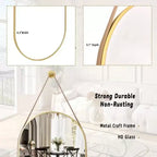 Specchio ovale 16x48 a figura intera da parete decorativo per bagno o ingresso, nero/oro