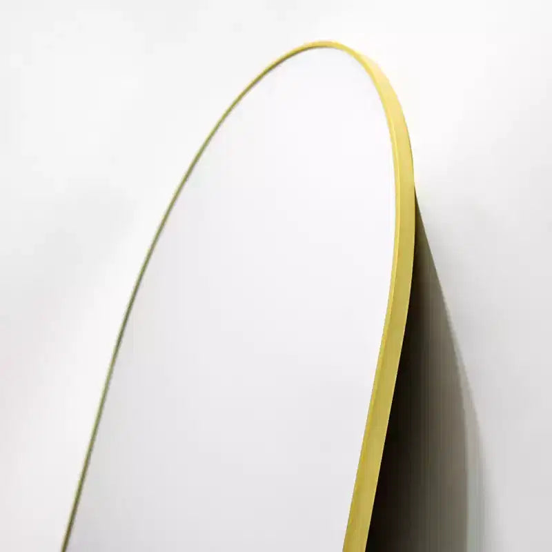 Specchio ovale 16x48 a figura intera da parete decorativo per bagno o ingresso, nero/oro
