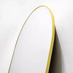 Specchio ovale 16x48 a figura intera da parete decorativo per bagno o ingresso, nero/oro
