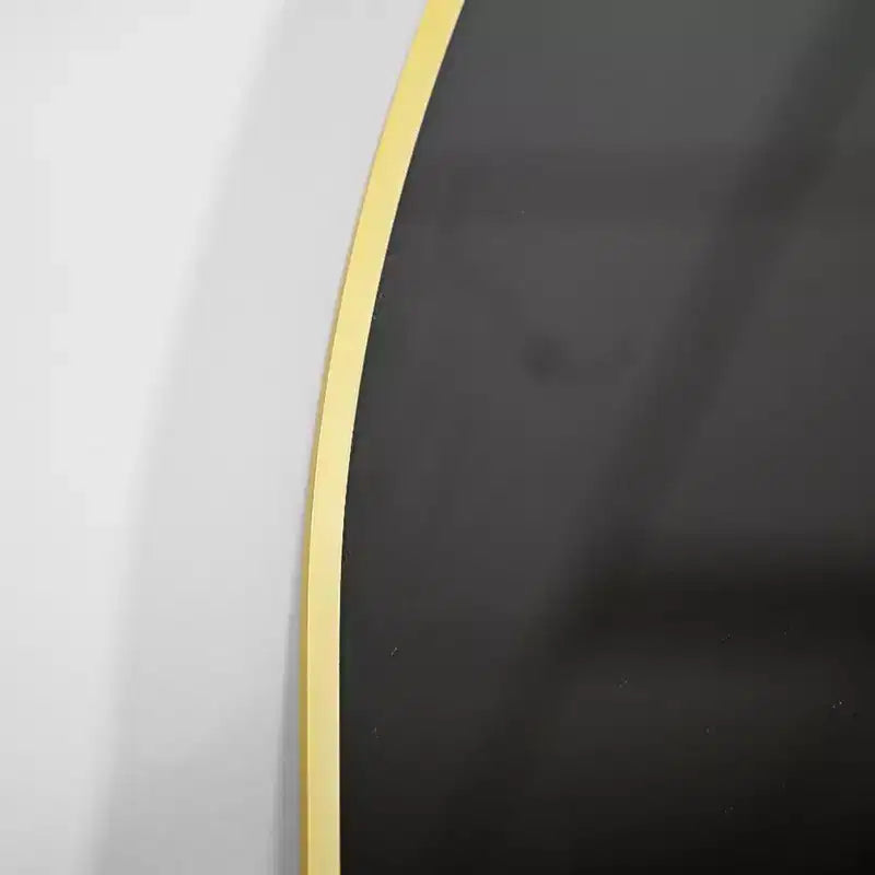 Specchio ovale 16x48 a figura intera da parete decorativo per bagno o ingresso, nero/oro