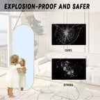 Specchio ovale 16x48 a figura intera da parete decorativo per bagno o ingresso, nero/oro