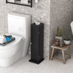 Mobiletto Portacarta Igienica, Armadietto Angolare Salvaspazio per Bagno con Ante e Ripiani, Mobile Contenitore Stretto per Carta e Shampoo
