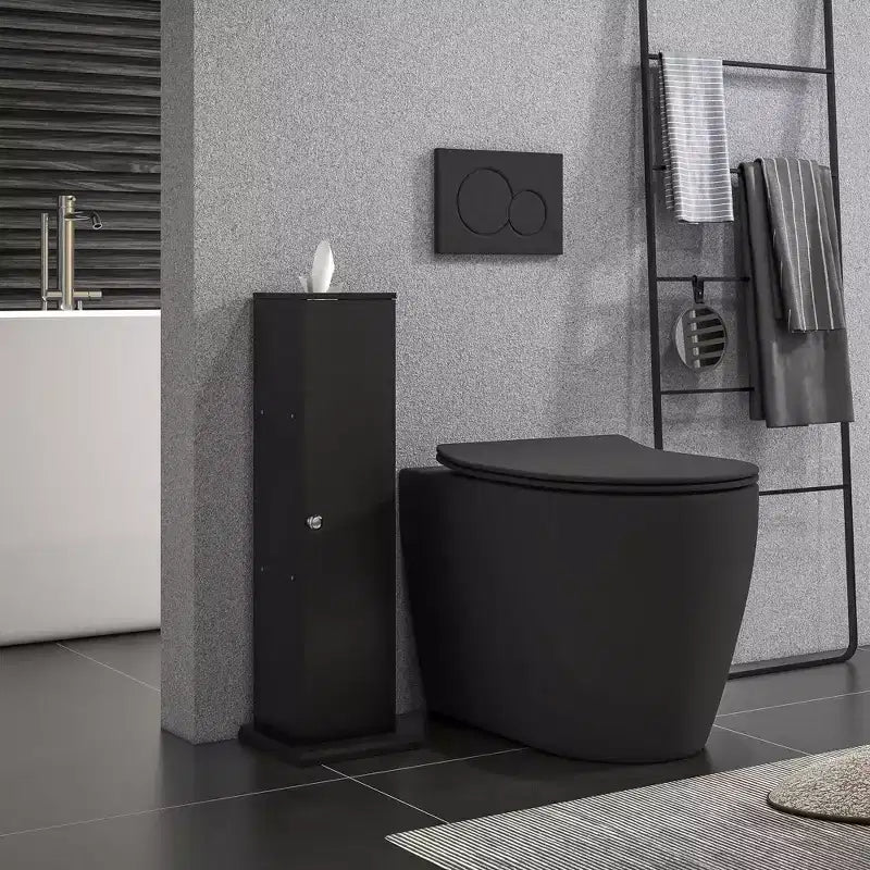Mobiletto Portacarta Igienica, Armadietto Angolare Salvaspazio per Bagno con Ante e Ripiani, Mobile Contenitore Stretto per Carta e Shampoo