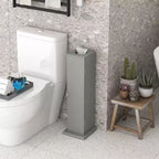 Mobiletto Portacarta Igienica, Armadietto Angolare Salvaspazio per Bagno con Ante e Ripiani, Mobile Contenitore Stretto per Carta e Shampoo