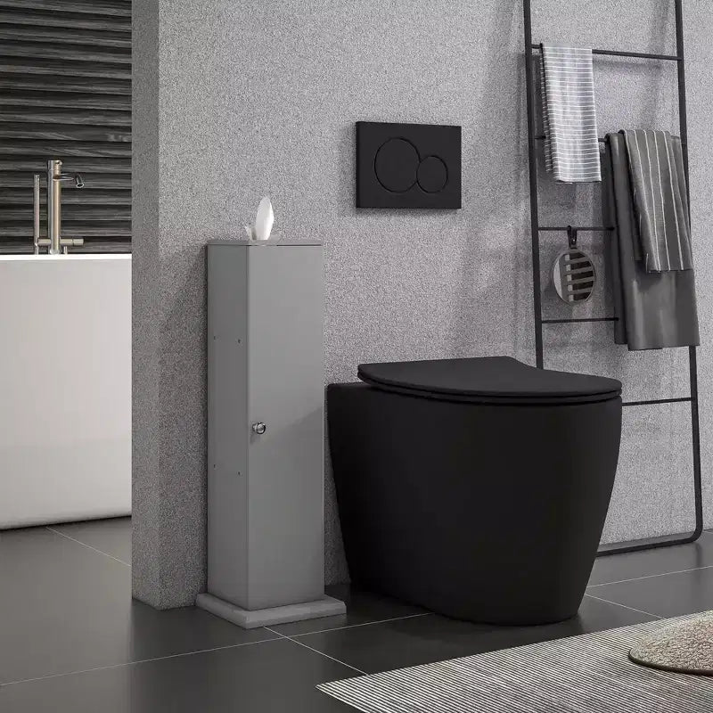 Mobiletto Portacarta Igienica, Armadietto Angolare Salvaspazio per Bagno con Ante e Ripiani, Mobile Contenitore Stretto per Carta e Shampoo