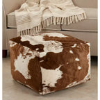 Pouf in ecopelle di mucca