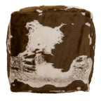 Pouf in ecopelle di mucca