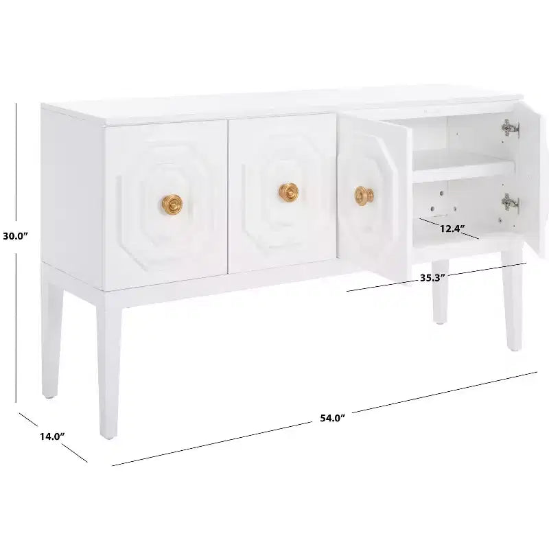 Credenza 3 ante e 2 ripiani - Bianca