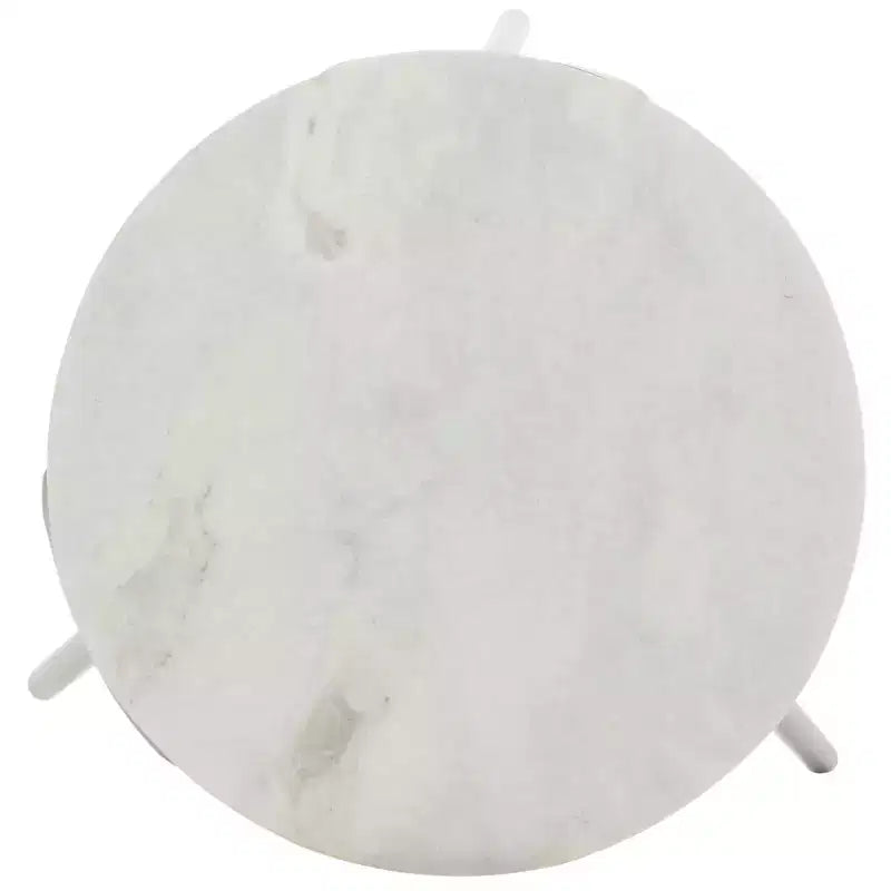Tavolino Rotondo - Marmo Bianco/Nero