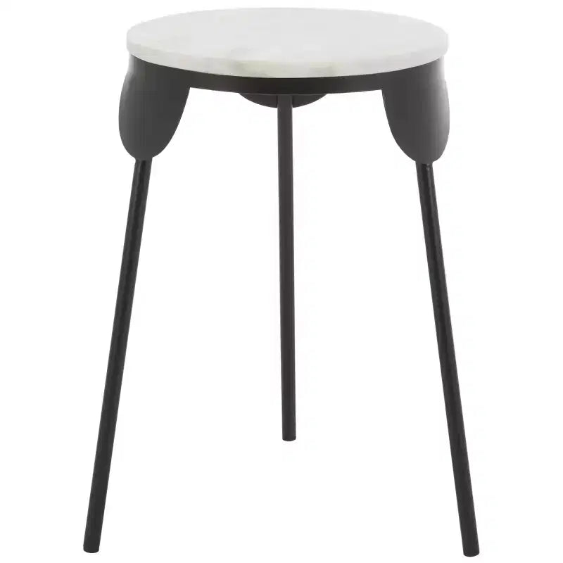 Tavolino Rotondo - Marmo Bianco/Nero