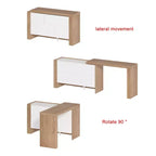 Tavolo da trucco Vanity Girevole Marrone e Bianco con Cassetti Contenitori