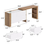 Tavolo da trucco Vanity Girevole Marrone e Bianco con Cassetti Contenitori