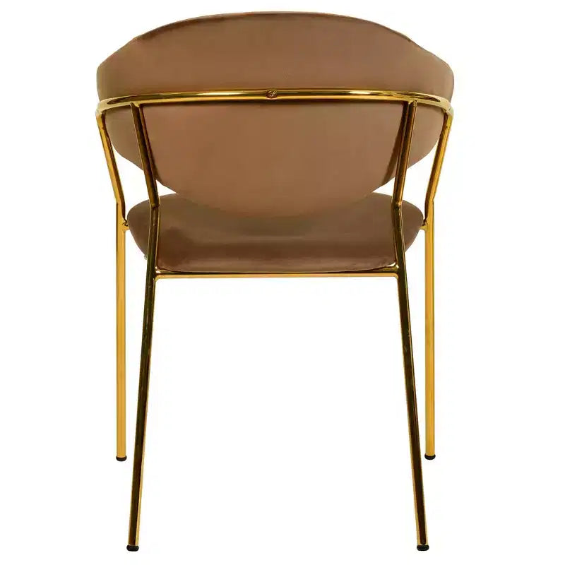 Sedia da pranzo imbottita in pelle e velluto, seduta e schienale ergonomici imbottiti, base durevole in acciaio inossidabile, poltroncina di design