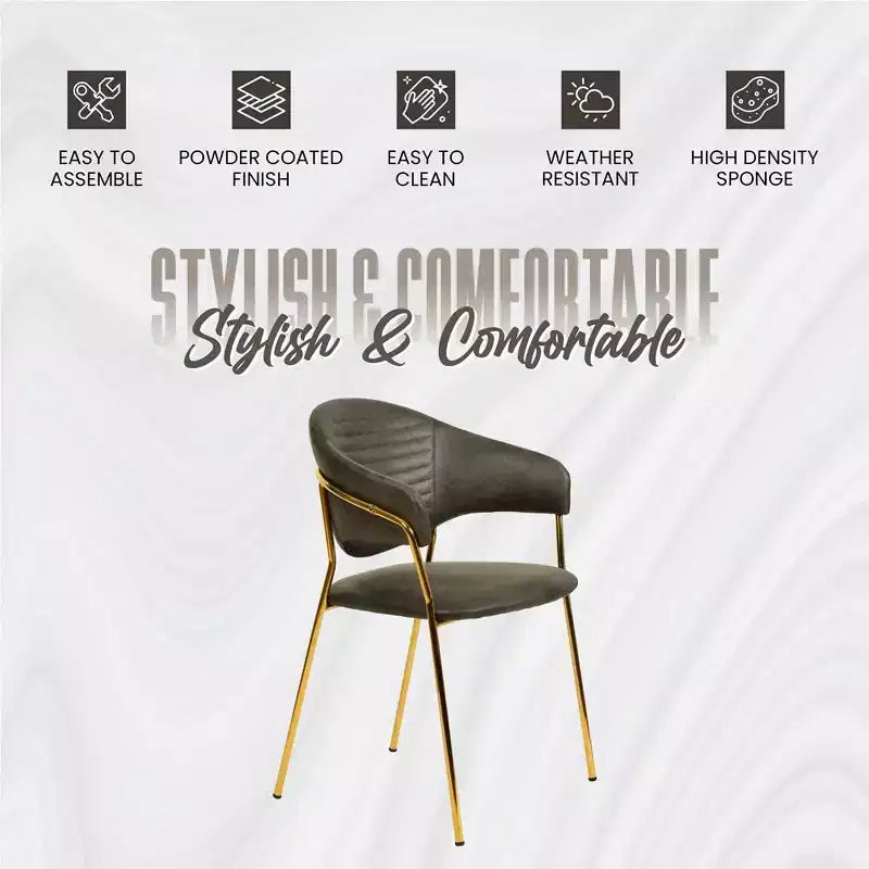 Sedia da pranzo imbottita in pelle e velluto, seduta e schienale ergonomici imbottiti, base durevole in acciaio inossidabile, poltroncina di design