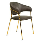 Sedia da pranzo imbottita in pelle e velluto, seduta e schienale ergonomici imbottiti, base durevole in acciaio inossidabile, poltroncina di design