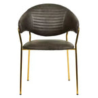 Sedia da pranzo imbottita in pelle e velluto, seduta e schienale ergonomici imbottiti, base durevole in acciaio inossidabile, poltroncina di design