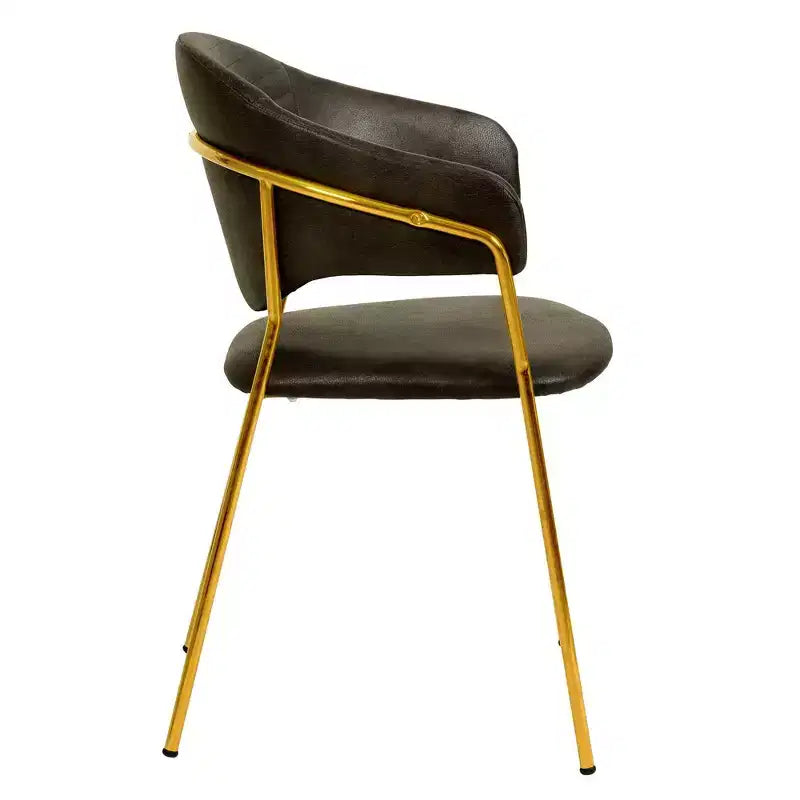 Sedia da pranzo imbottita in pelle e velluto, seduta e schienale ergonomici imbottiti, base durevole in acciaio inossidabile, poltroncina di design
