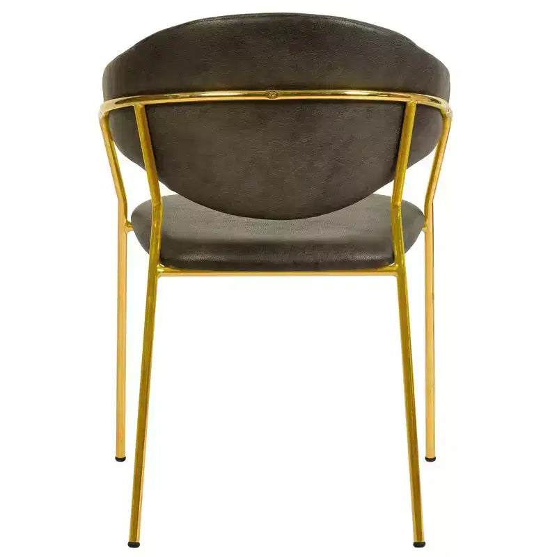 Sedia da pranzo imbottita in pelle e velluto, seduta e schienale ergonomici imbottiti, base durevole in acciaio inossidabile, poltroncina di design