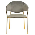 Sedia da pranzo imbottita in pelle e velluto, seduta e schienale ergonomici imbottiti, base durevole in acciaio inossidabile, poltroncina di design
