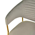 Sedia da pranzo imbottita in pelle e velluto, seduta e schienale ergonomici imbottiti, base durevole in acciaio inossidabile, poltroncina di design