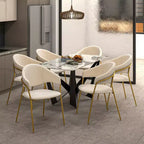 Sedia da pranzo imbottita in pelle e velluto, seduta e schienale ergonomici imbottiti, base durevole in acciaio inossidabile, poltroncina di design