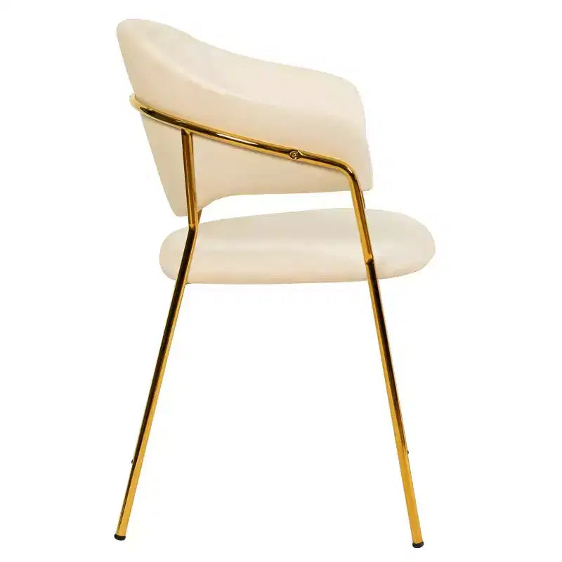 Sedia da pranzo imbottita in pelle e velluto, seduta e schienale ergonomici imbottiti, base durevole in acciaio inossidabile, poltroncina di design