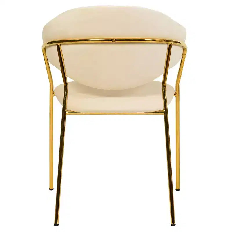 Sedia da pranzo imbottita in pelle e velluto, seduta e schienale ergonomici imbottiti, base durevole in acciaio inossidabile, poltroncina di design
