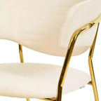 Sedia da pranzo imbottita in pelle e velluto, seduta e schienale ergonomici imbottiti, base durevole in acciaio inossidabile, poltroncina di design