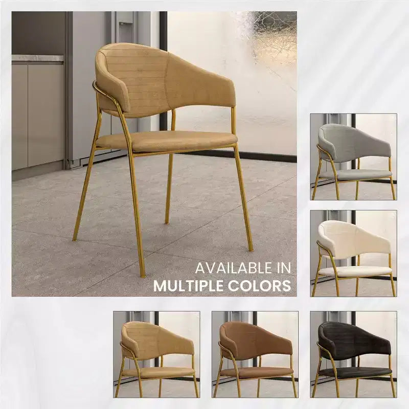 Sedia da pranzo imbottita in pelle e velluto, seduta e schienale ergonomici imbottiti, base durevole in acciaio inossidabile, poltroncina di design