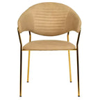 Sedia da pranzo imbottita in pelle e velluto, seduta e schienale ergonomici imbottiti, base durevole in acciaio inossidabile, poltroncina di design