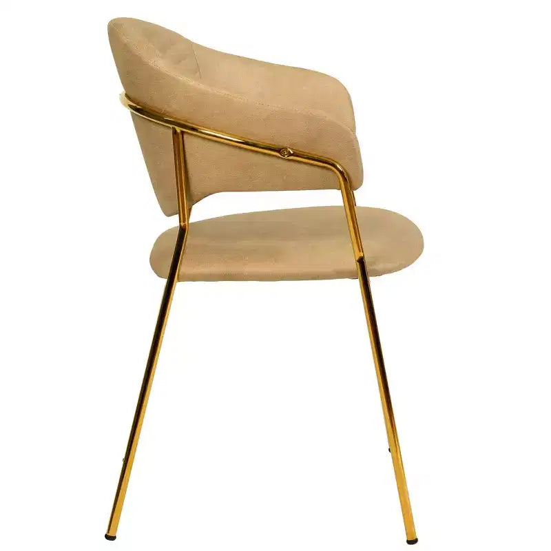 Sedia da pranzo imbottita in pelle e velluto, seduta e schienale ergonomici imbottiti, base durevole in acciaio inossidabile, poltroncina di design