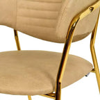Sedia da pranzo imbottita in pelle e velluto, seduta e schienale ergonomici imbottiti, base durevole in acciaio inossidabile, poltroncina di design