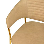Sedia da pranzo imbottita in pelle e velluto, seduta e schienale ergonomici imbottiti, base durevole in acciaio inossidabile, poltroncina di design