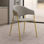 Sedia da pranzo imbottita in pelle e velluto, seduta e schienale ergonomici imbottiti, base durevole in acciaio inossidabile, poltroncina di design