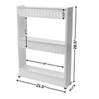Carrello sottile multiuso con ruote - Organizer multiuso a 3 ripiani per bagno, cucina e dormitorio - Disponibile in bianco, grigio, nero
