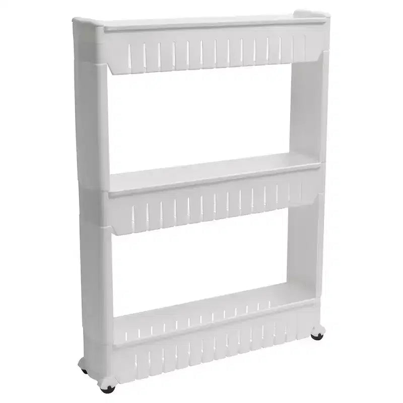 Carrello sottile multiuso con ruote - Organizer multiuso a 3 ripiani per bagno, cucina e dormitorio - Disponibile in bianco, grigio, nero