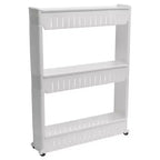 Carrello sottile multiuso con ruote - Organizer multiuso a 3 ripiani per bagno, cucina e dormitorio - Disponibile in bianco, grigio, nero
