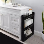 Carrello sottile multiuso con ruote - Organizer multiuso a 3 ripiani per bagno, cucina e dormitorio - Disponibile in bianco, grigio, nero